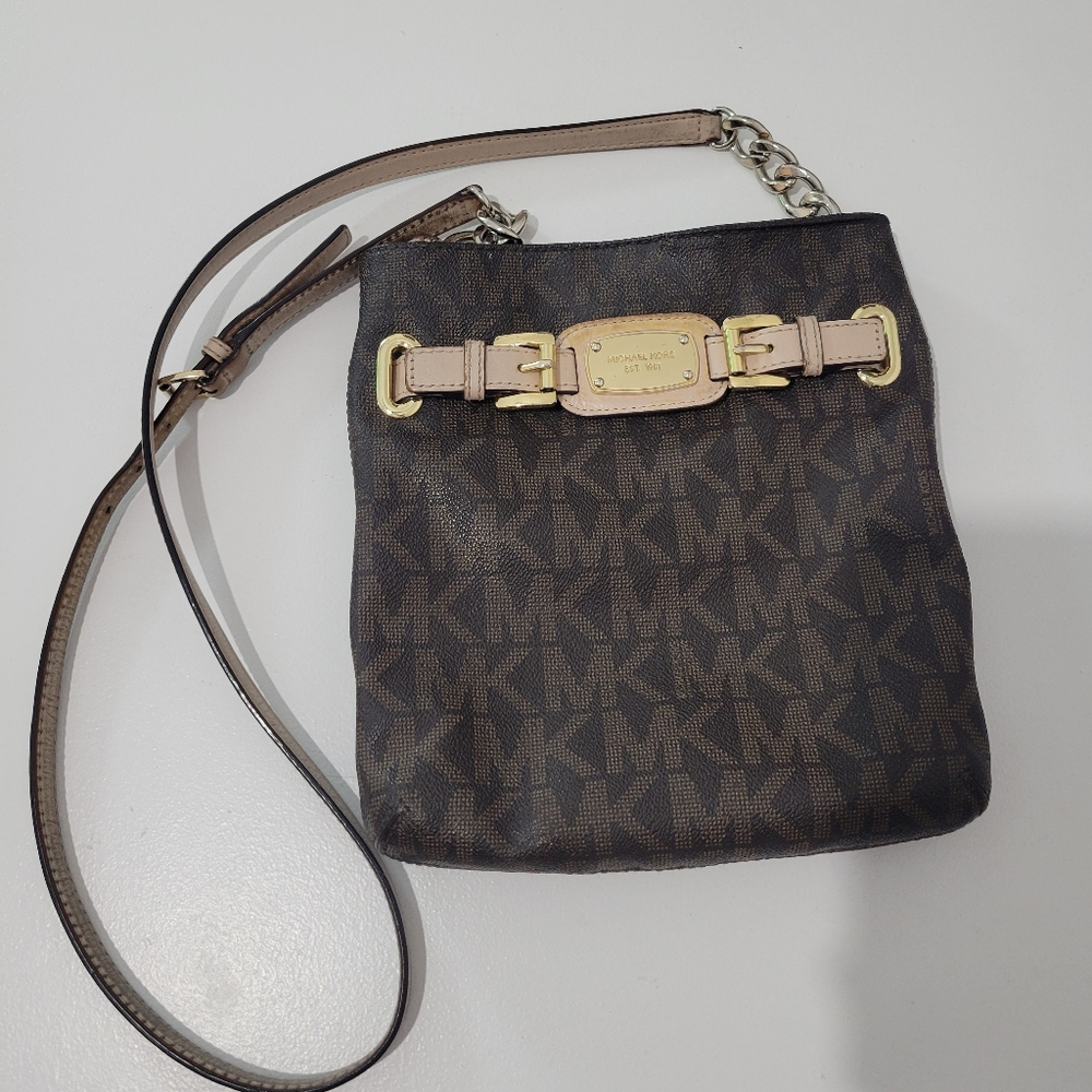 MICHEAL KORS HAMILTON CROSSBODY BAG BROWN